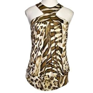Dasuk Designs Shimmer Animal Print Tank Top